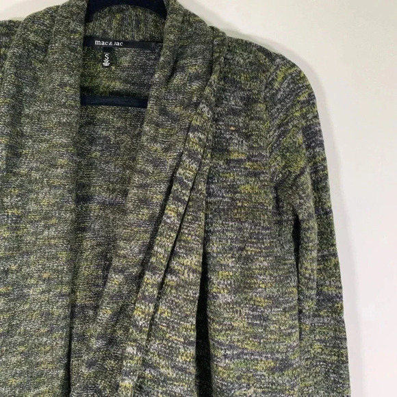Mac & Jac Cardigan Women’s Small Green Open Front Knit Sweater Cardigan - Picture 2 of 7